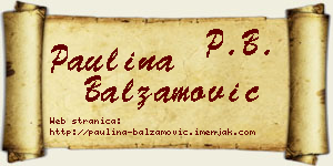 Paulina Balzamović vizit kartica